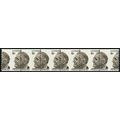 1305, Mint NH 6¢ - Misperforated ERROR Strip of...