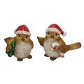 Set of 2 Winter Garden Bird Figurines Small Fes...