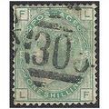 1876 SG150 1/- Green Plate 13 Good Used Check L...