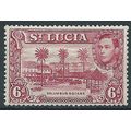 St Lucia 1945 SG134a 6d Carmine-Lake Mounted Mi...