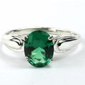 Russian Nanocrystal Emerald, 925 Sterling Silve...