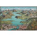 Karte, Vierwaldstättersee und Luzern, 1934 - Ph...