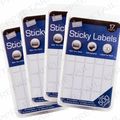 1500x Self Adhesive White Rectangle 19x12mm Sti...
