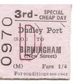 B.T.C. Edmondson Ticket - Dudley Port to Birmin...