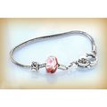Summer Gift Charm Euro Beads Silver Tone Bracel...