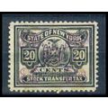 Used Revenue 20c N.Y. Stock Transfer Fine WA2773
