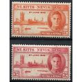 St Kitts Nevis KGVI 1946 Victory Unmounted Mint...