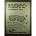 1970 Ray-Ban Shooting Glasses Ad - Pay a Little More