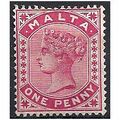 Malta 1890 SG22 1d Carmine Mounted Mint ..