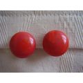Vintage Earrings Lipstick Red Murano Round Glas...
