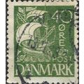DENMARK, SHIP, Caravel, green 1927, 40ore