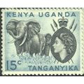 KUT - 1954 - SG169a - 15c black/blue - Elephant...