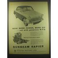 1957 Sunbeam Rapier Ad - Now! More power, more zip ..yet with generous M.P.G.