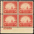 698, Mint XF 20¢ Plate Block of Four Stamps - S...