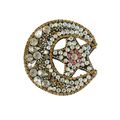 Sew On Moon & Star Patch Rhinestone Badge Appli...