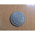 Denmark 1965 25 Ore Coin