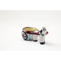 Vintage 50's Poodle Dog and Cart Egg Cup Ceramic