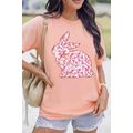 Pink Floral Bow Bunny Graphic Tee