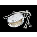 Lrg Oval Silver Plated Locket Engraved Pendant ...