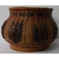 VINTAGE ' UNIQUE ' minature weaved basket ashtray