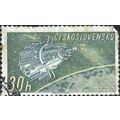 CZECHOSLOVAKIA, SPACE, Sputnik III, blue-yellow...