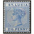 St Lucia 1891 SG46 2 1/2d Ultramarine Wmk Crown...