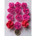 Polymer clay flower beads, 30mm, pack of 12, pi...