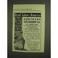 1907 Northern Steamship Co. Ad - Great Lakes