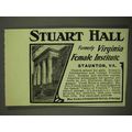 1908 Stuart Hall Ad, Formerly Virginia Female I...