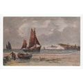Coastal Scene Artist Signed Oil Effect Art Post...