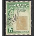 MALTA 1960 STAMP CENTENARY 1 1/2d PALE GREEN AN...