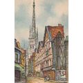 Rouen La Rue De L'Epicerie Antique Linen French...