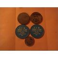 USED!! Lot of 5 Wooden Nickels-TOKENS, MINNESOT...