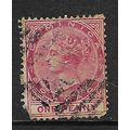 DOMINICA 1886-90 QV WMK CROWN CA 1d ROSE USED S...
