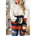 White Buttoned Shoulder Drop Shoulder Striped S...