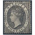 St Lucia 1876 SG15 1d Black Mint No Gum.