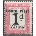 South West Africa 1923 D7 1d Black & Rose Posta...