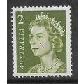 AUSTRALIA 1967 2c OLIVE GREEN QUEEN ELIZABETH S...