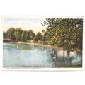 vintage postcard Swans Lake Watauga Cent. Pk. N...