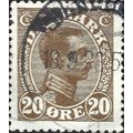 DENMARK, King Christian X, brown 1921, 20ore