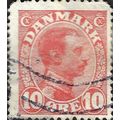 DENMARK, King Christian X, red 1913, 10ore