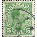 DENMARK, King Christian X, green 1913, 5ore