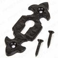 DOOR KEYHOLE COVER FLEUR DE LYS Black Cast Iron...