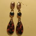 Multicolor Enamel Swirl Earrings Tear Drop Earr...