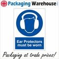 MA062 EAR PROTECTORS MUST BE WORN SIGN HEADPHON...