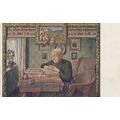 Lady Reading German Military Book Antique Germa...