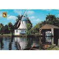 Norfolk Broads and Windmill Postcard posted 200...