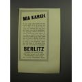 1954 Berlitz School of Languages Ad - Mia KahEiE