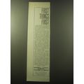 1960 Merrill Lynch Ad - First things first