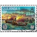 GUERNSEY, SHIP, French Invasion Fleet crossing ...